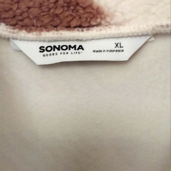 NWT Sonoma Tribal Aztec Print Fleece Sherpa Zip-Up Jacket - Picture 5 of 6